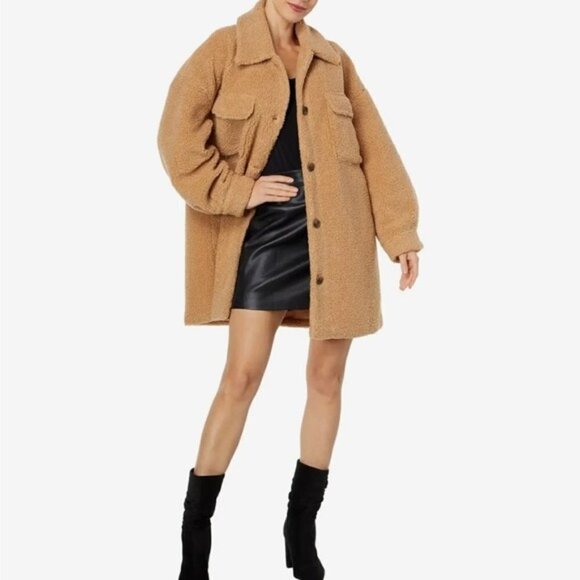 Avec Les Filles Jackets & Blazers - Avec Les Filles  Oversized Faux Shearling Shacket XL